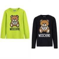 COD  ❂เสื้อยืดลําลอง แขนยาว คอกลม ลายหมี Moschino สําหรับผู้ชาย และผู้หญิง☜