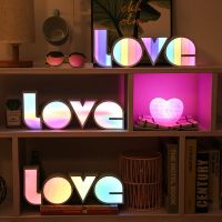 Valentines Day LED Romantic Rainbow Love Shape Decoration Light for Wedding Party Ramantic Days Light Decoration