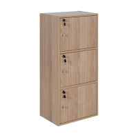 Wooden cabinet locker  3 tier, size 42 x 29 x 89 cm.