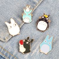 Cartoon Japanese Anime Brooch Cute Comic Totoro Pin Lapel Denim Jacket Metal Button Enamel Pins Badge Fashion Jewelry Girls Kids
