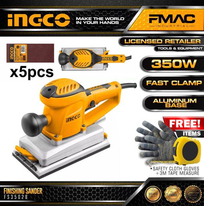 Ingco Finishing Sander FS35028 (WITH FREE 3 METERS STEEL MEASURING TAPE