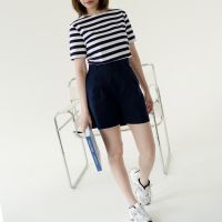 เสื้อยืดคอปาดผ้าลายทาง รุ่น Collon striped