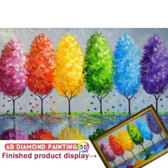 FIYO Diamond Painting Rainbow Tree New 2022 Picture Diamond Mosaic  Landscape 5D DIY Embroidery Art Cross Stitch Kit Home Decor