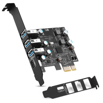 USB 3.0 Type-C พอร์ต PCI-E การ์ดเอ็กซ์แพนชัน PCI Express 1X PCIe USB 3.0 HUB อะแดปเตอร์การ์ด4พอร์ต USB3.0 5Gbps ควบคุมสำหรับ2U กรณี