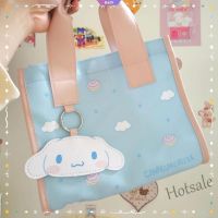 【hot sale】❀✖ C16 Kawaii Cute Canvas Lunch Box Bag Cartoon Anime Sanrio Cinnamoroll Childrens Water Cup Lunch Box Storage Bag Bento Bag Tote Bag [RAIN]