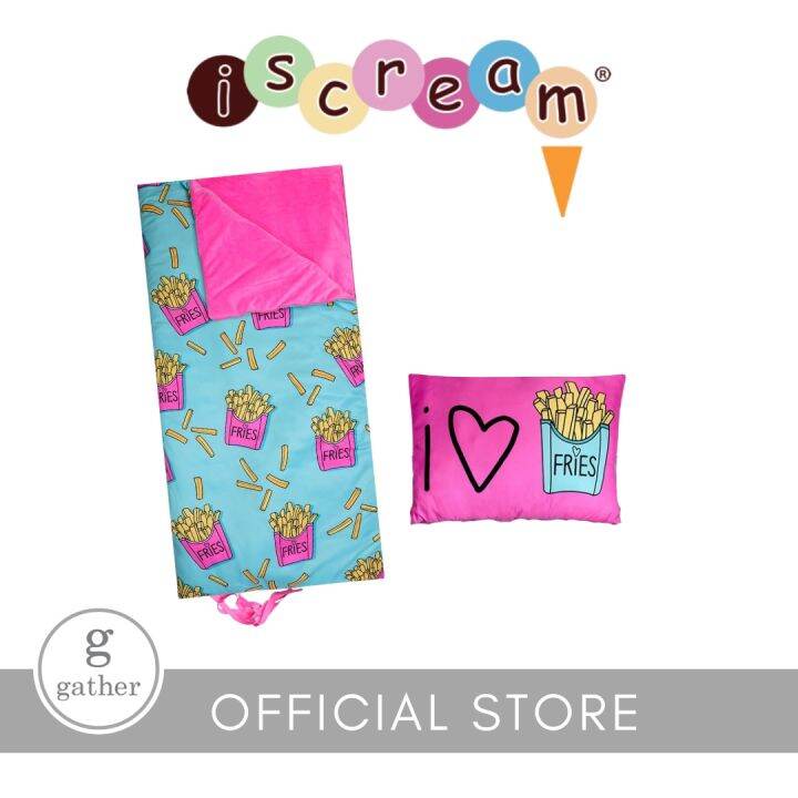 Iscream Sleeping Bag & Pillow Set I Heart Fries Lazada PH