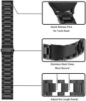 HotStainless เหล็กสายรัดสำหรับ Garmin Venu Sq สมาร์ทสายรัดข้อมือสร้อยข้อมือเปลี่ยนสายนาฬิกาสำหรับ Garmin Venu SQ โลหะ Correa