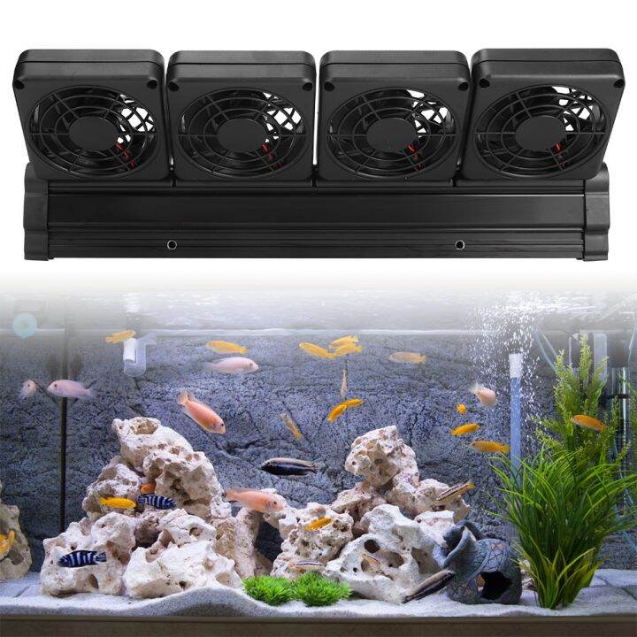 Aquarium Cooling Fan Adjustable Fish Tank Chiller Mini Four Head Fish