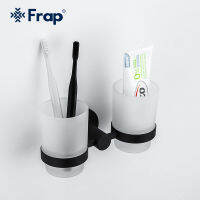 FRAP Cup Tumbler Holders Double Toothbrush Tooth Black cup holder cups Wall-mount Bathroom Accessories bath hardware set F30206