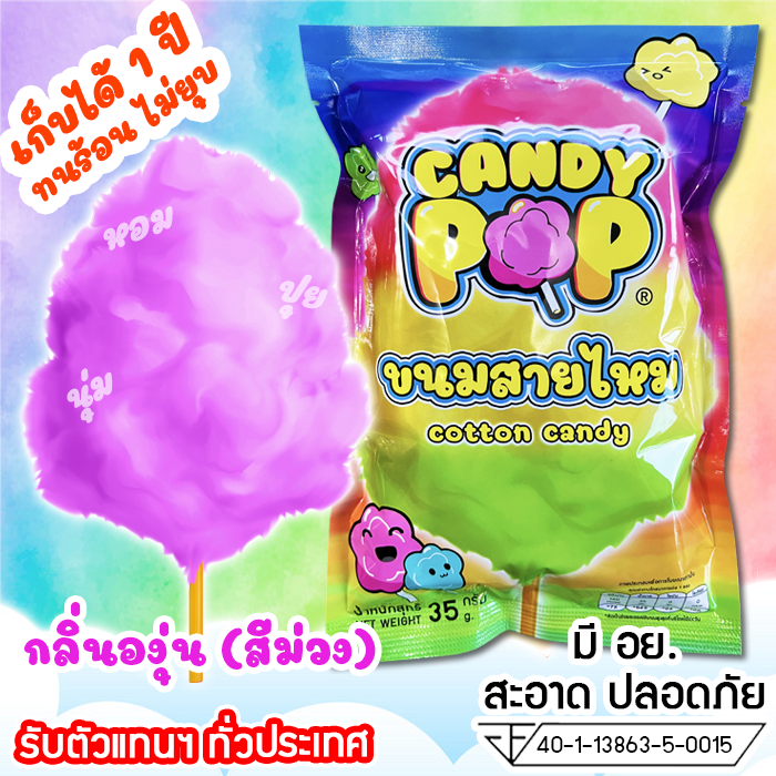 ขนมสายไหมกลิ่นองุ่น-35ก-มี-อย-เก็บได้-1-ปี-ไม่ยุบ-cotton-candy-candy-floss-สายไหมปั่น-สายไหมปุยนุ่น-สายไหมงานวัด