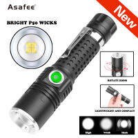 Asafee 800LM 519 XHP50 LED portable small flashlight use1*18650 (not included) rotatable zoom IPX4 waterproof with pen holder 3 gear shift micro USB charging