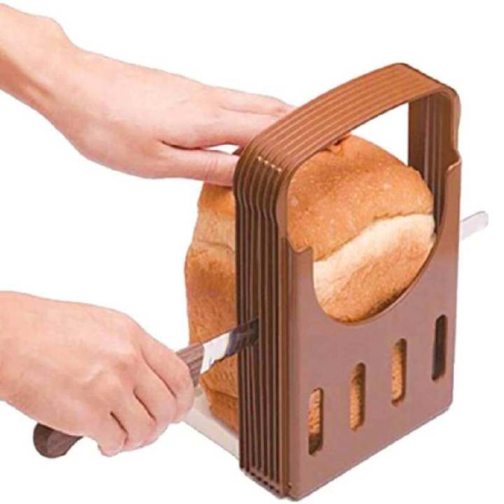 New Toast Bread Slicer Plastic Foldable Loaf Cut Rack Cutting