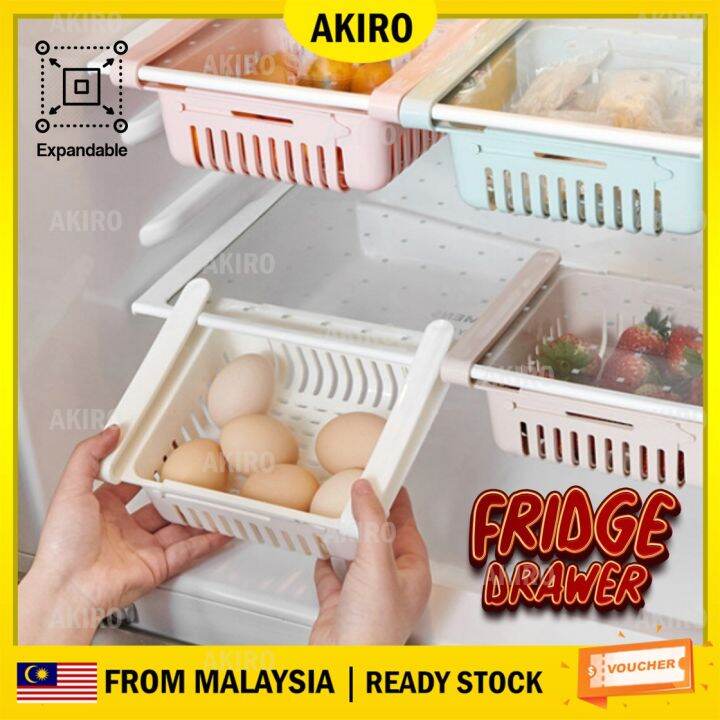 AKIRO HOME Malaysia Adjustable Stretchable Fridge Organizer Food