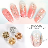 【hot sale】 ☂✾ B50 Gold Silver Irregular Aluminum Foil Paper Nail Art Sticker 3D Glitter DIY Manicure UV Gel Polish Nail Decoration Tools