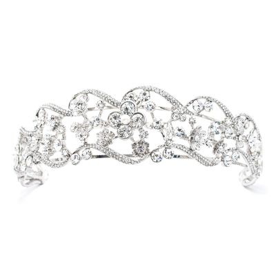 ♀ Crystals Rhinestone 3/2 Round Flower Bridal Wedding Headband Hairband Tiara Hair Jewelry Accessories Hairpieces HG0051