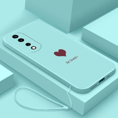 [ฟรีสาย] Honor 70 Pro + 5G Honor70สไตล์หัวใจรักยางโทรศัพท์ปกซิลิโคนเหลวกรณีปลอกกันกระแทก