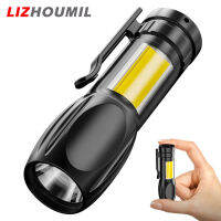 LIZHOUMIL Usb แบบมัลติฟังก์ชั่นไฟฉายจิ๋วแบบชาร์จไฟได้,คบเพลิงไฟสำหรับการตั้งแคมป์ไฟแอลอีดีแข็งแรงกลางแจ้งแบบพกพา