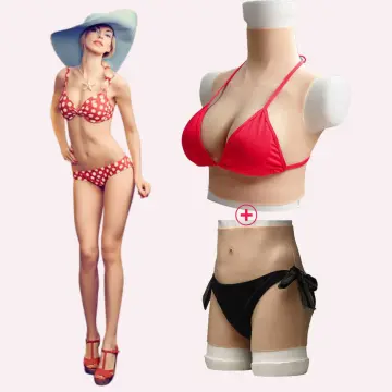 Tgirl Fake Boobs Half Body Suit Artificial Silicone Breasts
