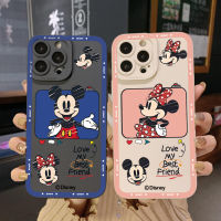 สำหรับ Infinix Hot 12i 10S 11 10 Play 11S 10i สมาร์ท6 HD X6511 X657B X6512คู่ Mickey Minnie เมาส์สแควร์ขอบเต็ม Len ป้องกันกรณี