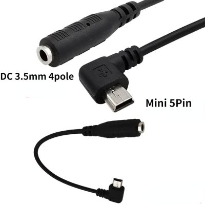90 degree bend mini USB to 3.5 audio adapter cable v3 mini 5P to 3.5mm female mobile phone headset conversion cable 0.15M Cables
