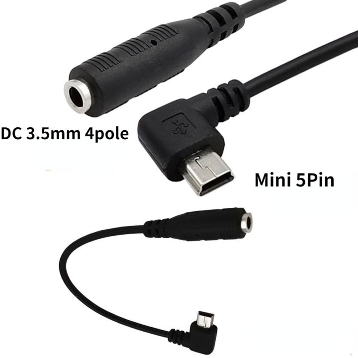 90-degree-bend-mini-usb-to-3-5-audio-adapter-cable-v3-mini-5p-to-3-5mm-female-mobile-phone-headset-conversion-cable-0-15m-cables