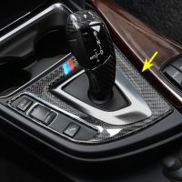 【☊HOT☊】 XWKMK SHOP คาร์บอนไฟเบอร์ของตกแต่งภายในเกียร์แผงซ้อนทับปกสำหรับ Bmw F30 F31 F34 F33 F36 320i 328i 330i 335i 340i 428i 430i 440i