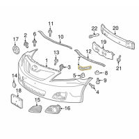 5253606020สีดำ2ชิ้นตัวยึดกันชนหน้าทนต่อการสึกหรอด้านหน้าซ้ายขวาสำหรับ Camry 2007ไป2011