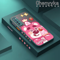 เคสโทรศัพท์ Chenyyyka สำหรับ Huawei Nova 7 Nova 7 Pro Nova 7i Nova 7 SE 5G เคสการ์ตูนน่ารักสตรอเบอร์รี่หมีรุ่นใหม่ขอบสี่เหลี่ยมเคสมือถือแข็งกันกระแทกปลอกซิลิโคนฝาปิดเลนส์เต็มเคสป้องกันแบบนิ่ม