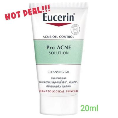 Eucerin​ Pro​ Acne​ Solution​ Cleansing​ Gel​ 20มล. ยูเซอรีน เจลล้างหน้าขนาดทดลอง​ รักษา สิว​ คุมมัน สำหรับผิวแพ้ง่าย (No Box)