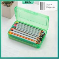 QIANW พลาสติกทำจากพลาสติก กล่องใส่ดินสอ เก็บเครื่องเขียนไว้ หลากสี กล่องใส่เครื่องเขียน แบบพกพาได้ กล่องดินสอโปร่งใส บ้านและสำนักงาน