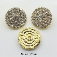 【cw】 2017 New 10pcs/lot 25mm  Rhinestone Buttons metal sewing clothing button jeans gold buttons DIY hair flower center scrapbooking
