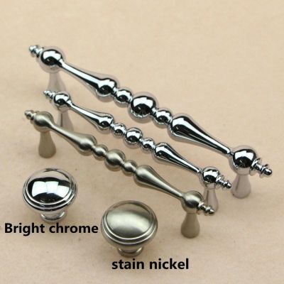 ◇ 96mm 128mm modern simple fashion bright chrome kitchen cabinet cupboard door handle stain nickel dresser drawer knob pull silver