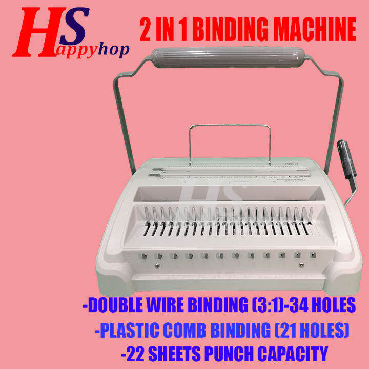 Gm 2 IN 1 BINDING MACHINE DOUBLE WIRE BINDING HEAVY DUTY COMB BINDING
