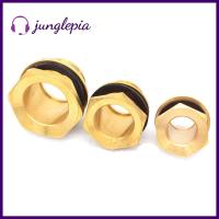 JUNGLEPIA 2ชิ้น1/2 "3/4" 1 "ทองเหลืองเชื่อมต่อถังน้ำด้านนอกฟันตัวผู้ถังน้ำอะแดปเตอร์ท่อระบายน้ำทิ้งอุปกรณ์เสริมสำหรับล้างกับปะเก็นน็อตหัวฉีดล้างรถ