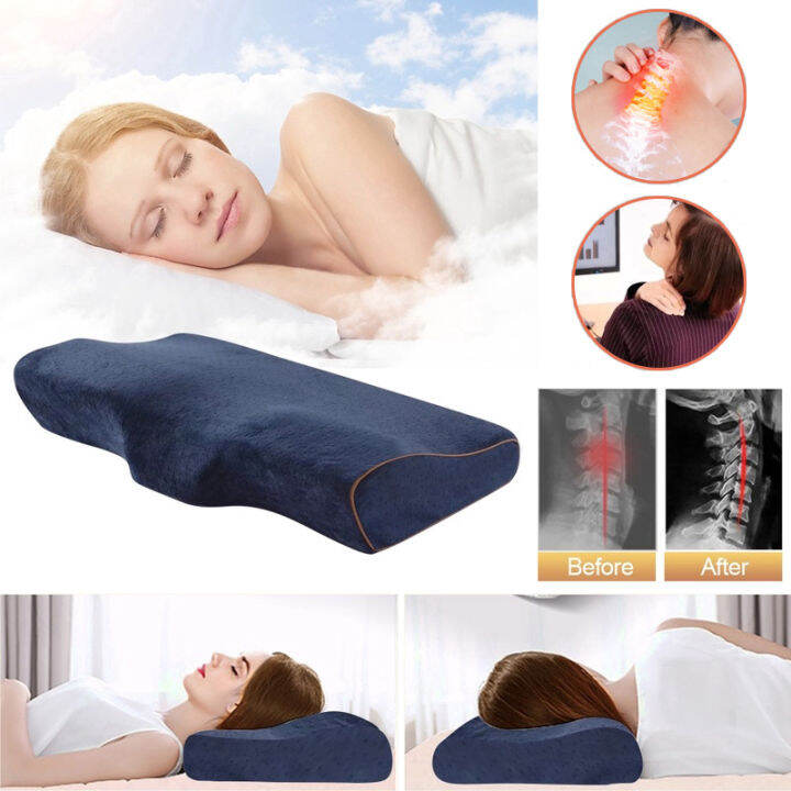 Memory Foam Cervical Neck Pillow Sleep Massager Pillow Neckrest Bedding