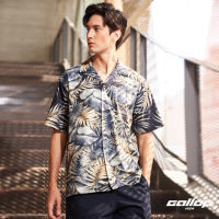 GALLOP : Mens Wear Graphic Print Hawaii Shirt เสื้อฮาวาย รุ่น GW9028 สี Brown - น้ำตาล / ราคา 1590.-