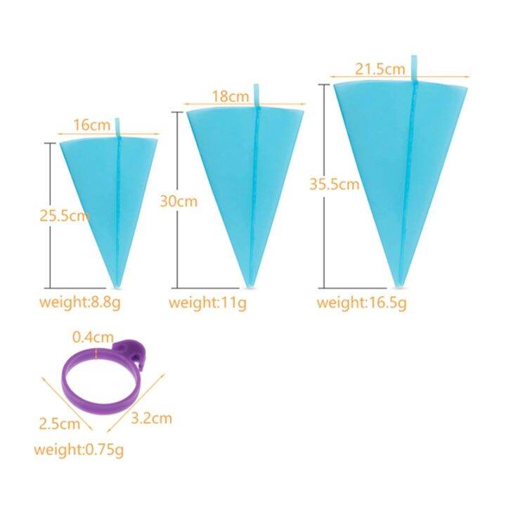 6pcs-pastry-bags-reusable-piping-silicone-icing-frosting-diy-professional-cake-decorating-tools