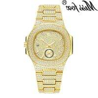 Missfox watches European and American hip hop with drilling big dial all high-grade gold drill men quartz watch manufacturers selling --238811Hot selling mens watches▦