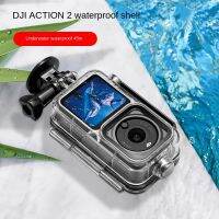 DJI Action 2เคสกันน้ำมินิกล้องเพื่อการกีฬาหน้าจอคู่รุ่นทนทานชุดอุปกรณ์เสริมสำหรับตัวกรองเวลาดำน้ำ