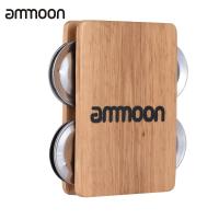 ammoon 4-bell Jingle Castanet Cajon Box Drum Companion Accessory for Hand Drum Percussion Instruments