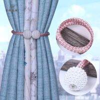 【LZ】czxaw 2pcs new pearlescent magnetic curtain clip curtain frame magnetic buckle storage with simple curtain pearl magnet tie rope home