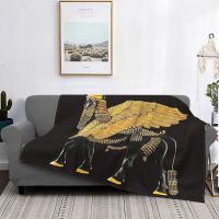 Assyrian Winged Bull Throw Blanket, Islam Prayer Rug Bedspread Blankets Multi-Function for Couch Chair Sofa Bed Beach Travel