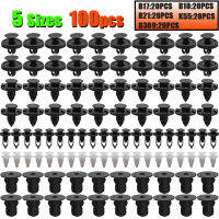 100X Car Trim Clips Push Pin Rivets 5 Sizes Bumper Hood Door Panel Fender Mud Flap Lining Fastener For Toyota Corolla RAV4 Camry