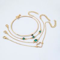 【YF】❐✠  4PCS Set Luxury Gold Color for Bangles Wedding Bride Fashion Jewelry Accessory