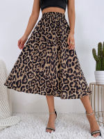 SRUBY Womens Skirts Fashion Trend All-match Hot Chiffon Leopard Print Loose Skirts 2021 Fall New