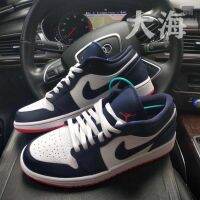 Hot Sale [Original] ΝΙΚΕ Ar- J0dn- 1 Low Midnight Blue R Classic Fashion Mens and Womens Basketball Shoes Comfortable Couple sneakers 36-45 {Free Shipping}