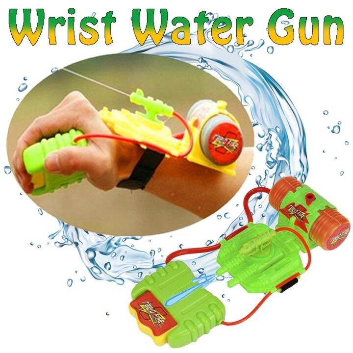 Wrist Water Gun Shooting Water Blaster 4M Water Hand Press Pump Action ...