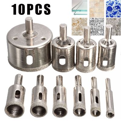 6-30mm 10pcs Diamond Coated Hss Drill Bit Set Tile Marble Glass Ceramic Hole Saw open Drilling Bits Diamond Core Bit