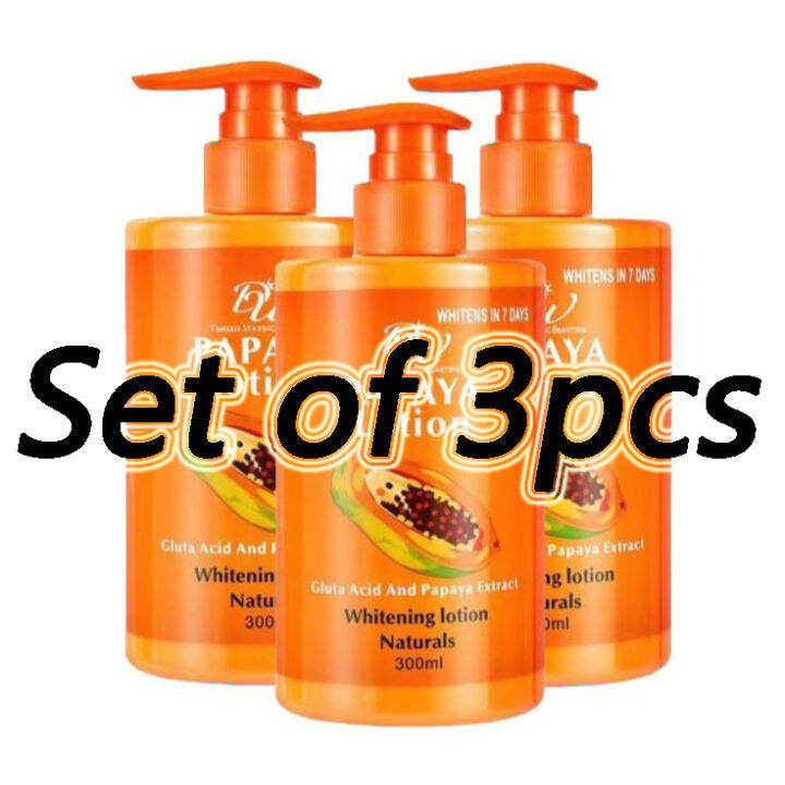 【Set of 3pcs】Whitens In 7 Days Papaya Lotion Gluta Acid And Papaya