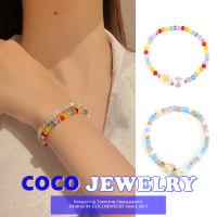 COCOJEWELRY ดอกไม้ฤดูร้อนสร้อยข้อมือลูกปัดคริสตัลเย็น Ins2021ใหม่ญี่ปุ่นและเกาหลีการออกแบบเฉพาะความรู้สึกของเด็กผู้หญิงเครื่องประดับของขวัญ